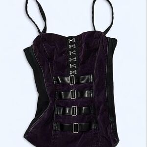 Purple Corset Top with Black Straps